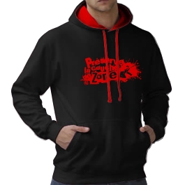 Sweat bicolore unisexe "Préserve la couche de zone" / Noir - rouge