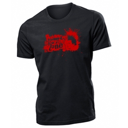 T-shirt homme coton BIO "Préserve la couche de zone" / Noir - rouge