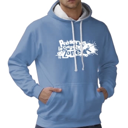 Sweat bicolore unisexe "Préserve la couche de zone" / Bleu - blanc